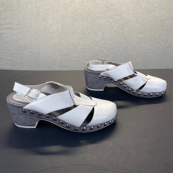 Jeffrey Campbell Genuine Leather Platform/Clogs/Sandals White Size 8.5 M - Picture 1 of 16